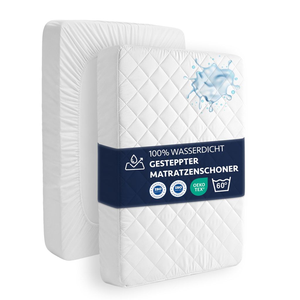 Gesteppt wasserdichter Matratzenschoner 140x200 cm aus Mikrofaser–Atmungsaktiv,Waschbar& Geräuschlos–Spannbettlaken-Stil für hygienischen Run...