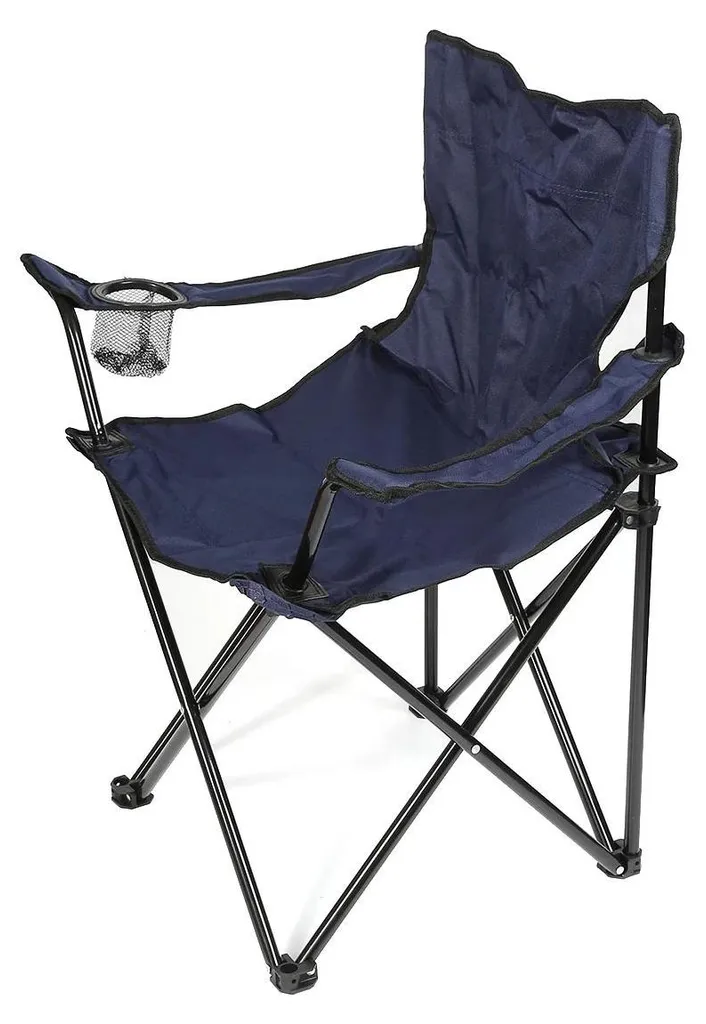 Siège de camping pliable et robuste bleu foncé pour randonnée et bivouac