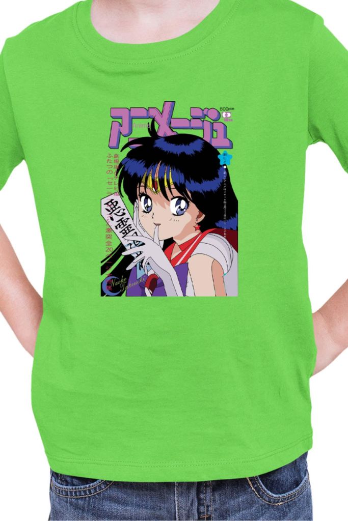 Kinder T-Shirt Japan Manga Anime Comics Animation Sailor Anime Manga Moon 15, 9-11 Jahr - 140 / Lime