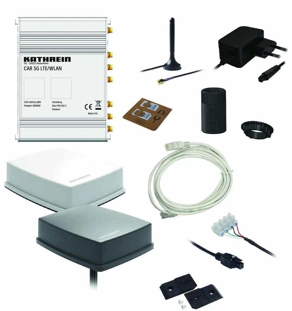 Kathrein CAR 5G LTE/WLAN sw WiFi Router-Set Antenne WLAN Caravan Internetantenne Camping schwarz