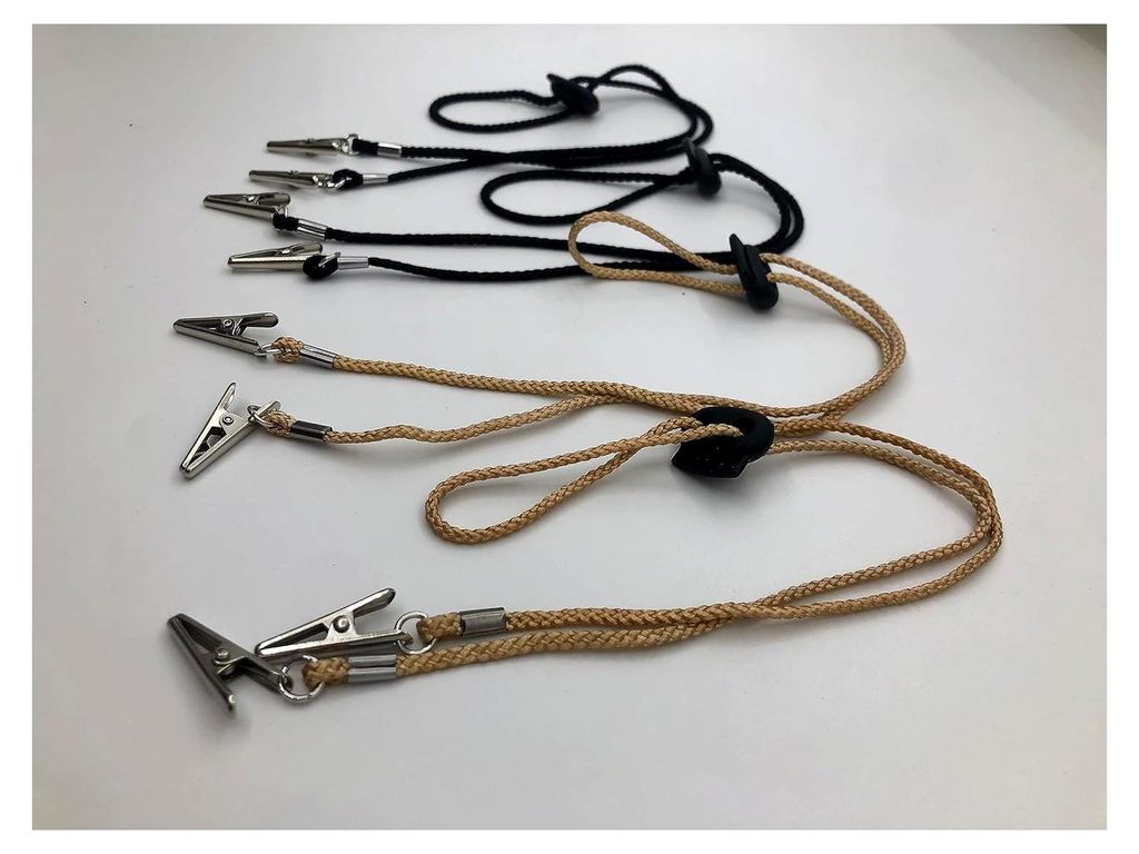 4 Stück Serviettenclip, Bib Kette, Verstellbarer Serviettenclip, Serviettenkette Latzclip, Flexible Lanyard Serviettenhalter,Serviette Bib Chain, ...