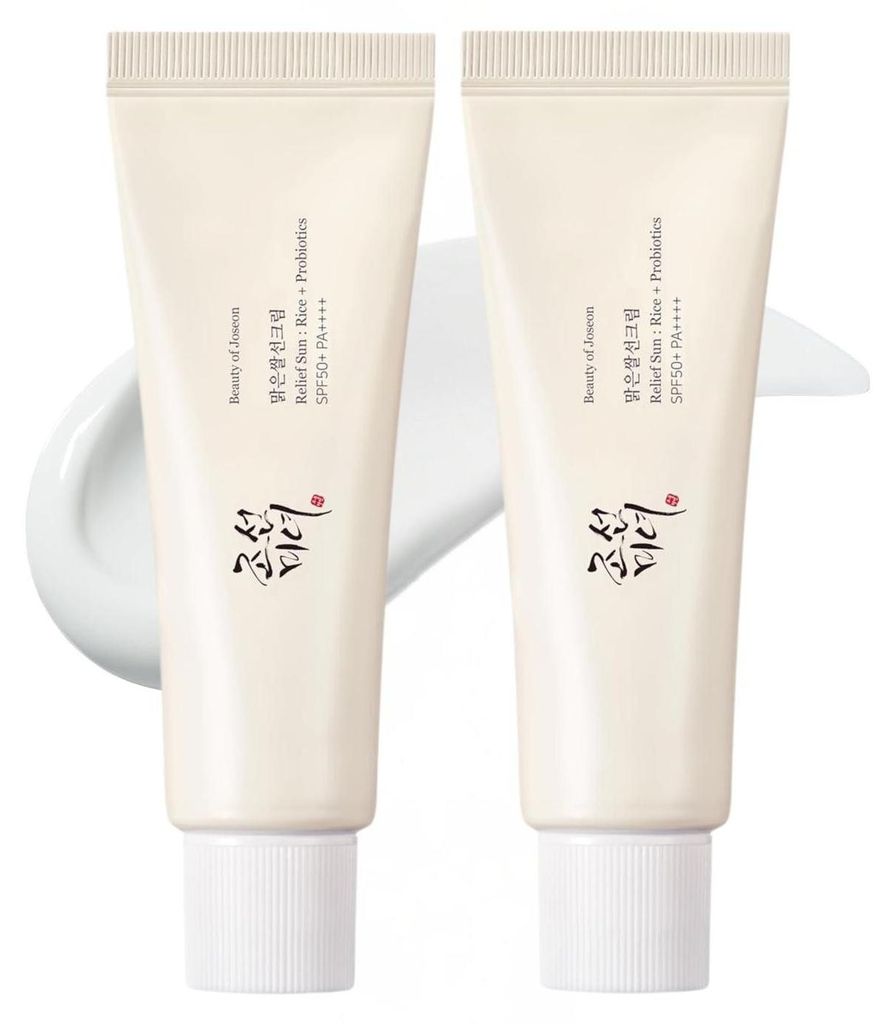 Beauty of Joseon Relief Sun Rice + Probiotics SPF 50+ Doppelpack 2×50 ml – leichte Sonnencreme mit hohem UVA/UVB-Schutz, Rice & Probiotics Pflege