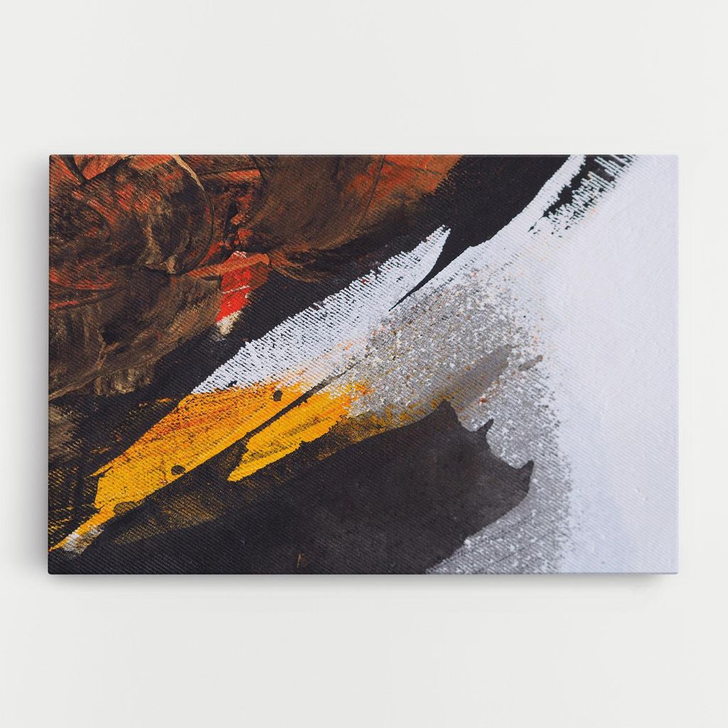 ARTHUB Leinwandbild 80x120 cm, Strong Yellow Oil Color | Wohnzimmerdekoration, Hängende Bilder, Wanddekoration, Heimdekoration, Abstrakte, Abstr...