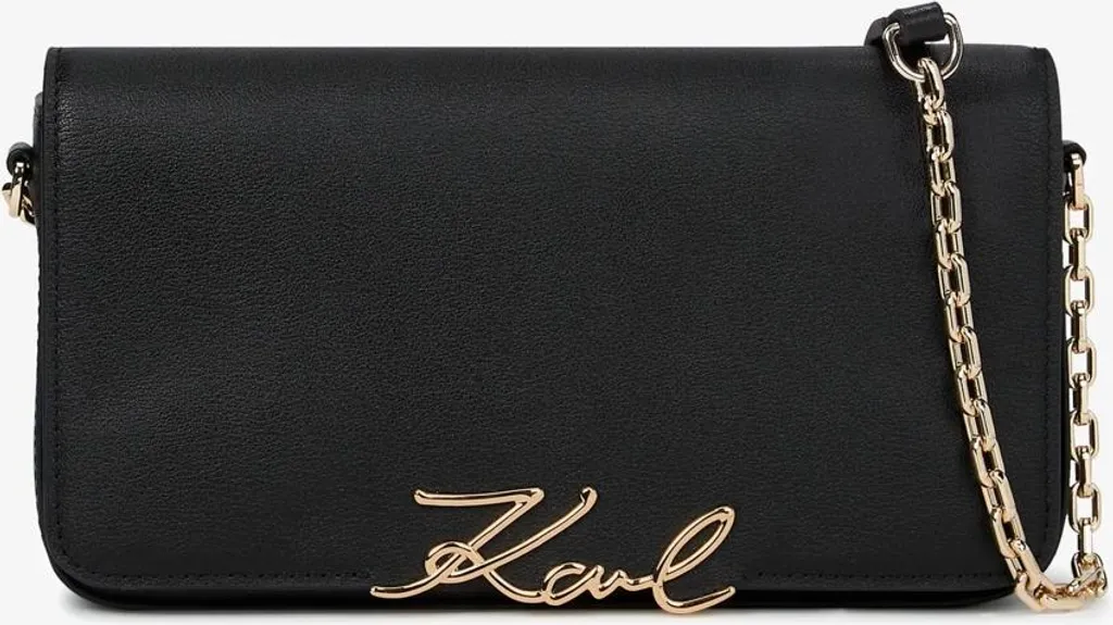 Pochette épaule femme Karl Lagerfeld Ksignature noir chic avec rabat luxe