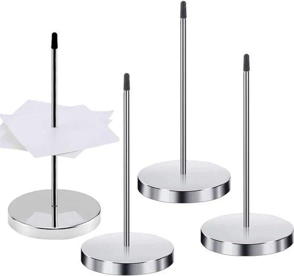 Porte-notes anti-perte pour tickets et factures en acier inox compact
