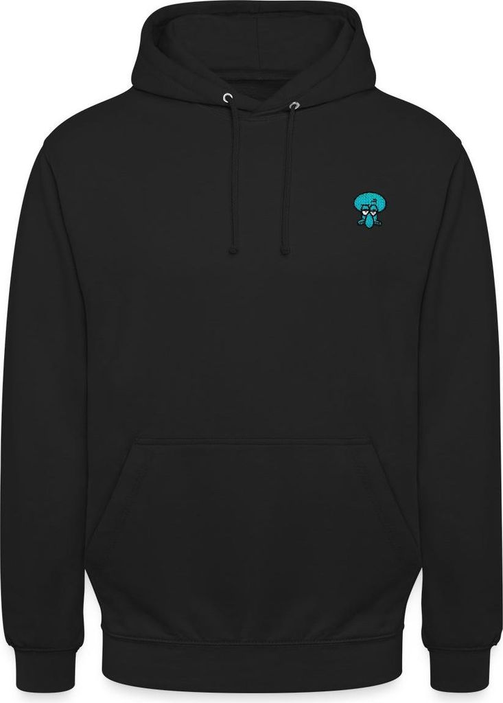 Spreadshirt SpongeBob Schwammkopf Taddäus Stick-Motiv Uni Hoodie, L, Schwarz