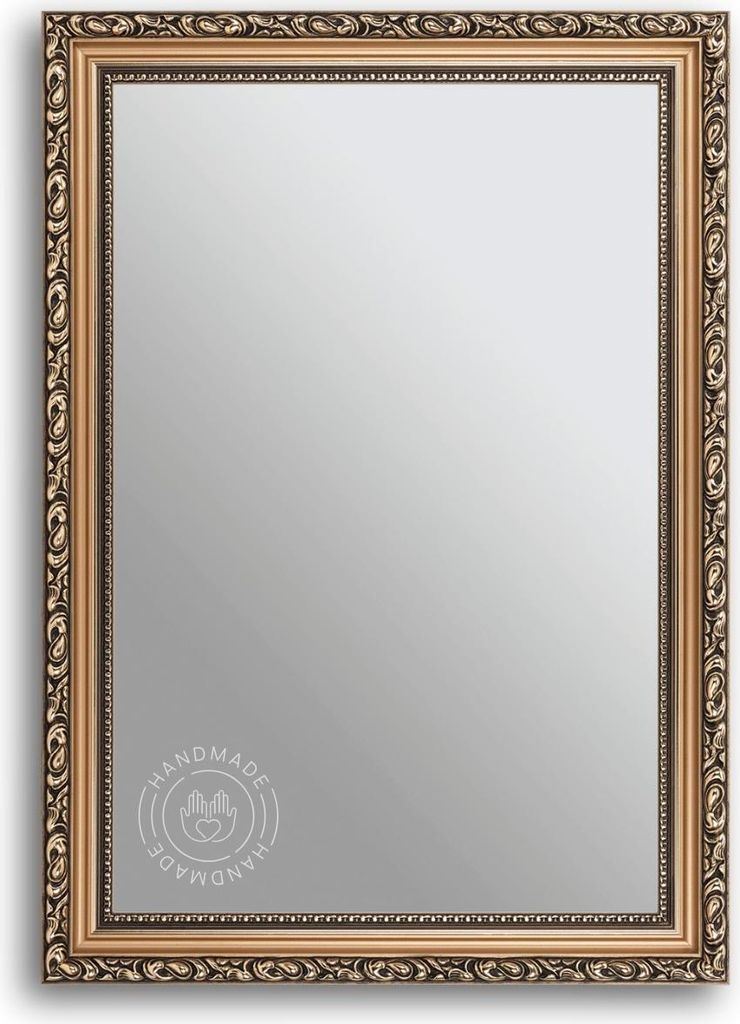 CLAMARO 'OSLO' Antik Wandspiegel mit Rahmen | Bronze | Shabby Chic Vintage Barock Spiegel mit Holzrahmen | Barockspiegel inkl. Metall Aufhänger un...