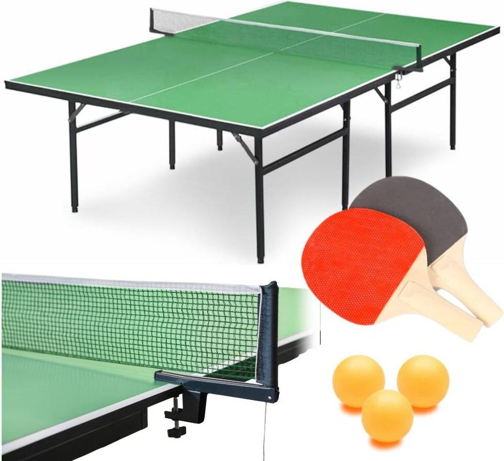 Tischtennisplatte Ping Pong Set Netz Schläger Bälle Vatertag