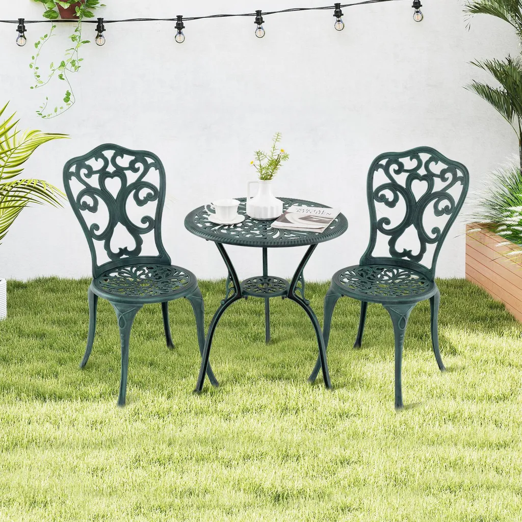 Ensemble de Jardin Résistant aux Intempéries avec Table et Chaises - 2