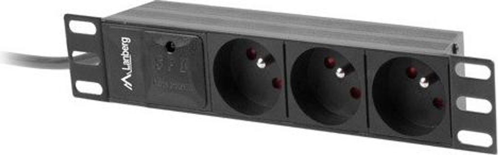 Lanberg PDU Steckdosenleiste 3 Steckdosen 2,0m (PDU-03E-0200-BK)