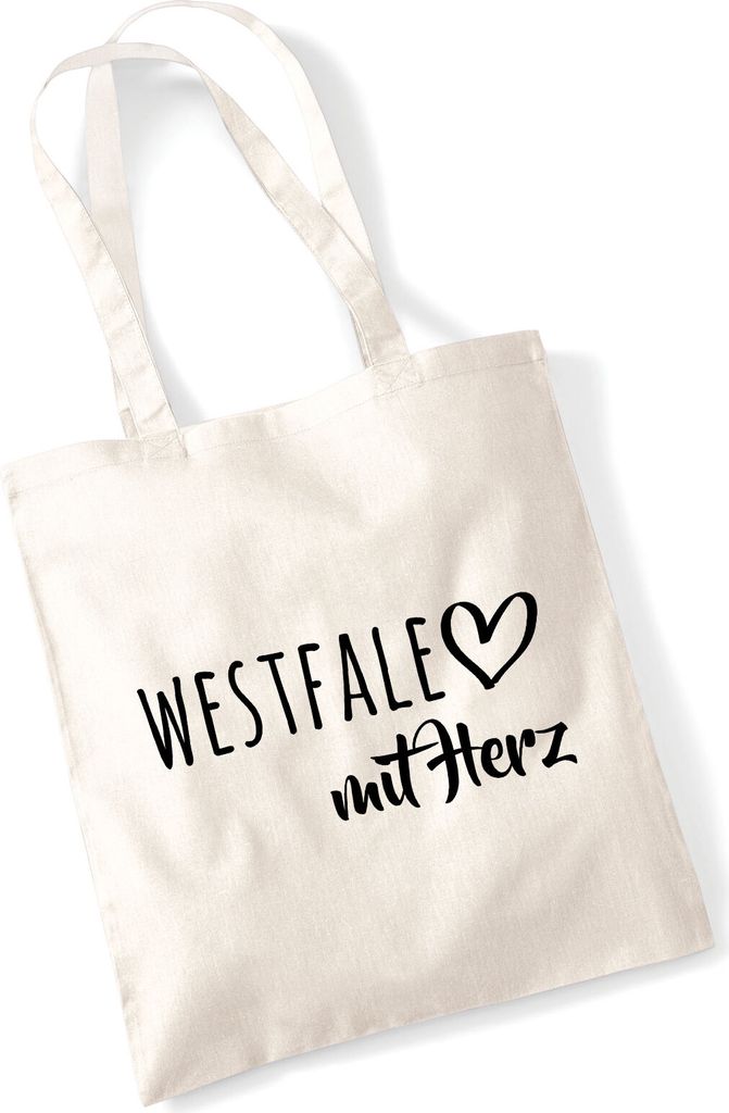 Huuraa Jutebeutel Westfale mit Herz 10 Liter Natural Baumwolle Tasche Geschenkidee