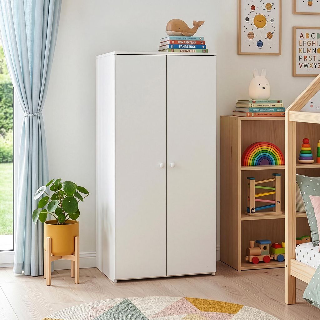 Kinderkleiderschrank 'Beldinupp' mit 2 Türen 1 Produktbild 