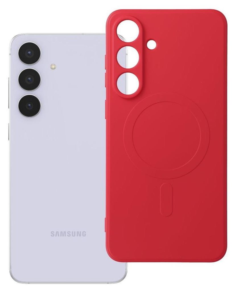 Case passend für Samsung S25 FE Silicone Mag Cover kompatibel mit MagSafe red