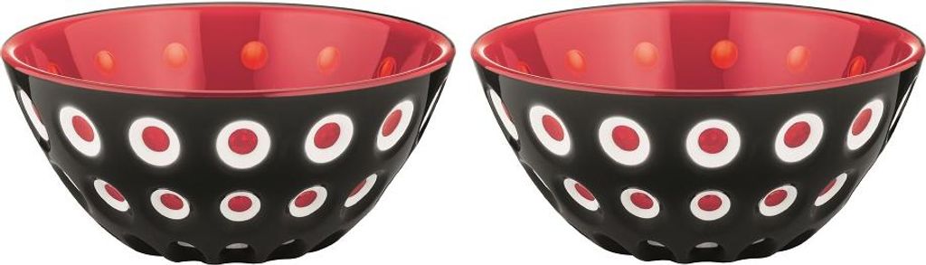 guzzini 2er Set Schale LE MURRINE schwarz-rot-weiß, D ca. 12,5 cm
