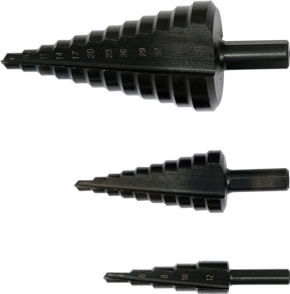 3-teiliges Stufenbohrerset – YT-44732 Produktbild 