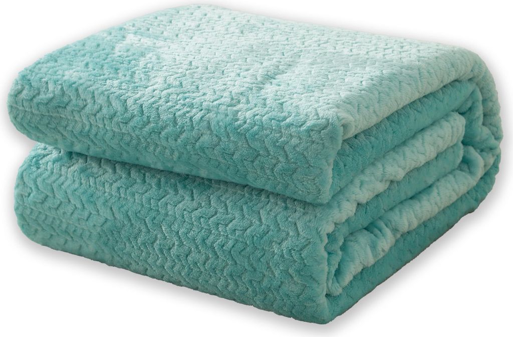 FEBE Kuscheldecke 220x200 cm Meeresblau Flauschig Tagesdecke Fleecedecke Flanell Decke Sofadecke Für Couch Wohndecke Wendedecke als Sofaüberwurf ...