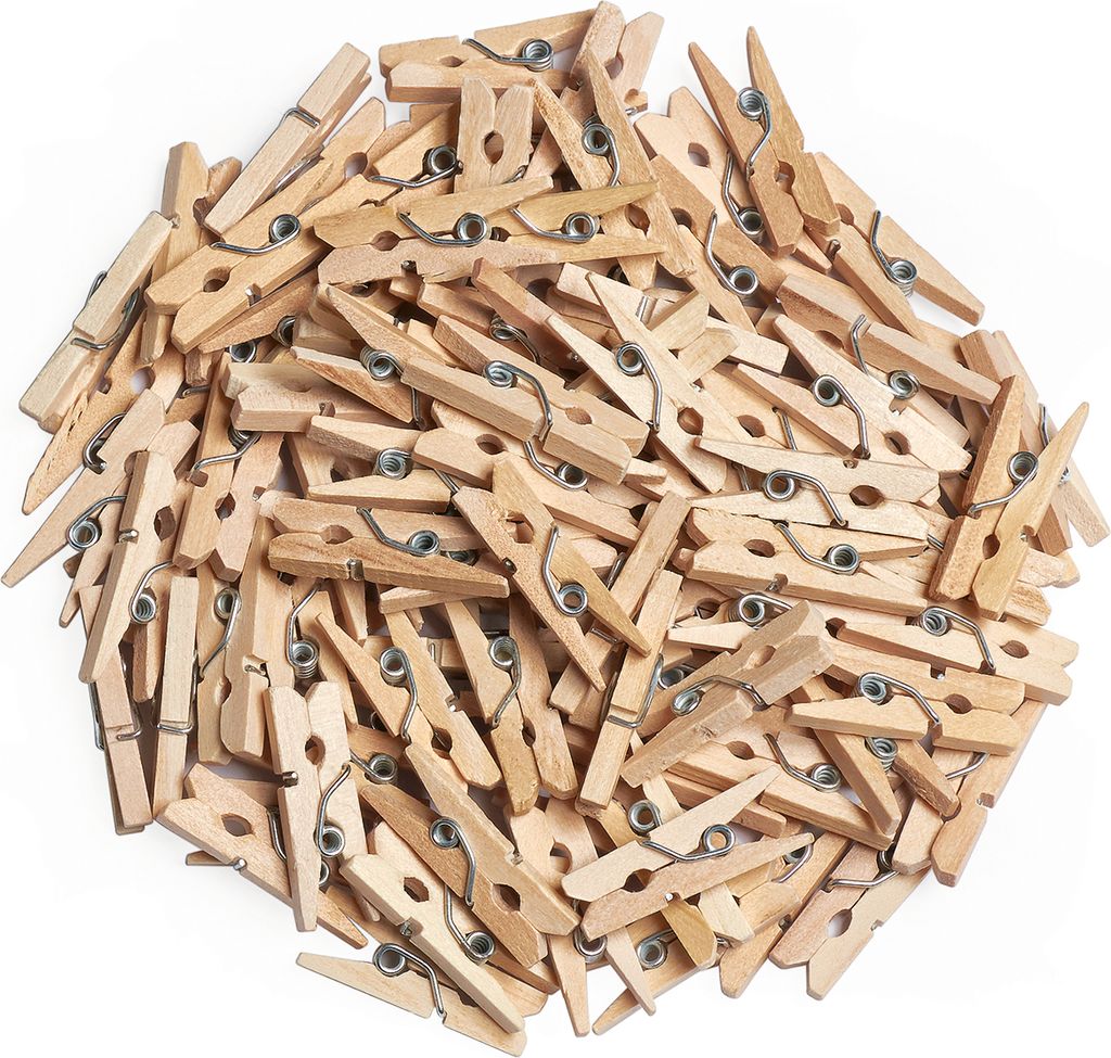VBS XXL Mini-Holzklammern "2 cm", 100 Stück Natur Produktbild 
