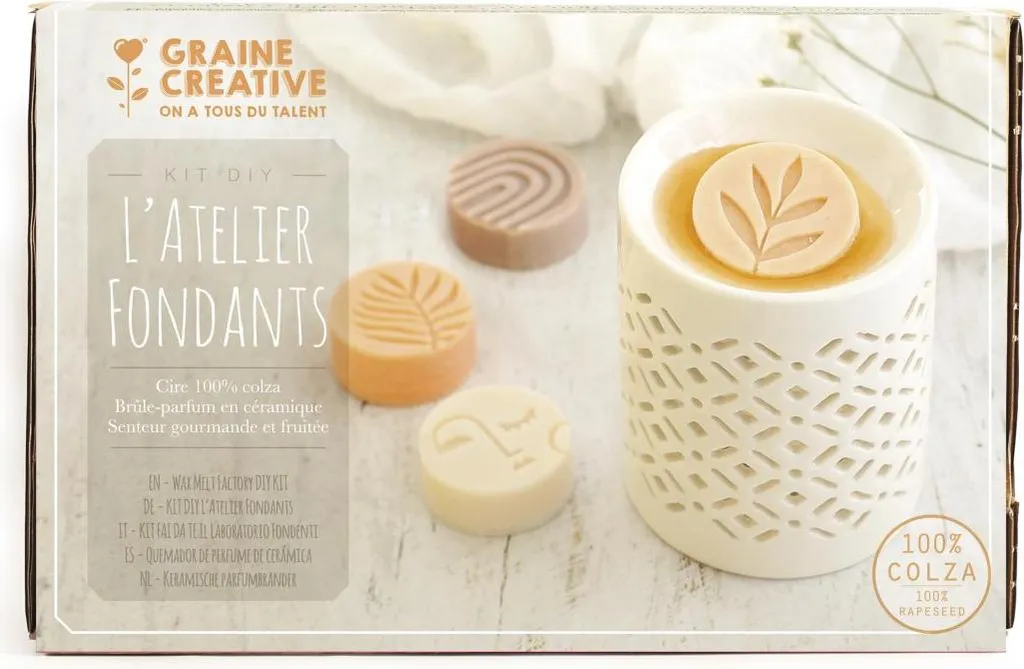 Set Cire Parfumée DIY Jouets Créatifs avec Moules et Brûleur Design