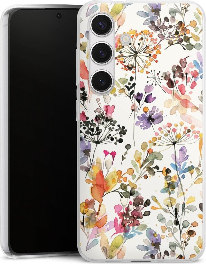 DeinDesign Handyhülle für Samsung Galaxy S24 Silikon Hülle Case Smartphone Schutzhülle Blume Muster Pastell