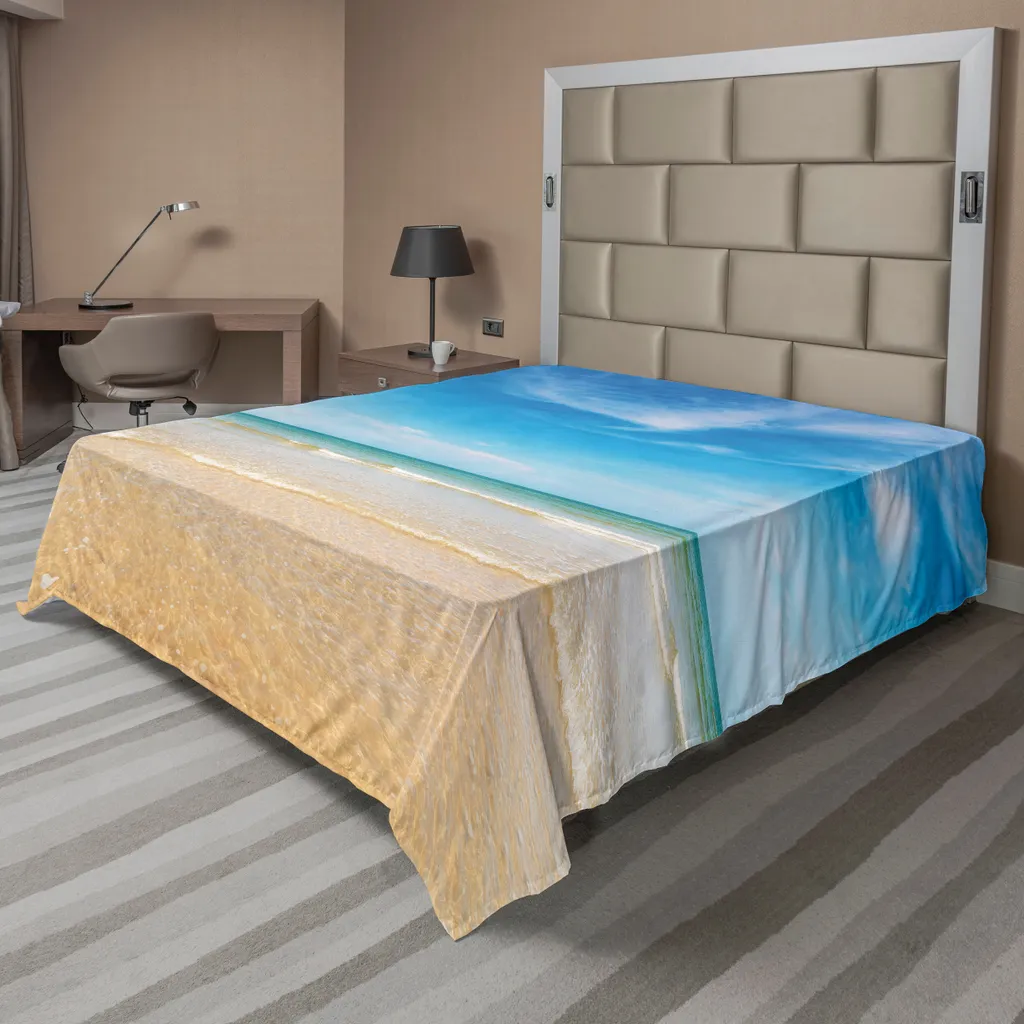Drap de lit océan paysage mer en textile doux et résistant 244x205 cm