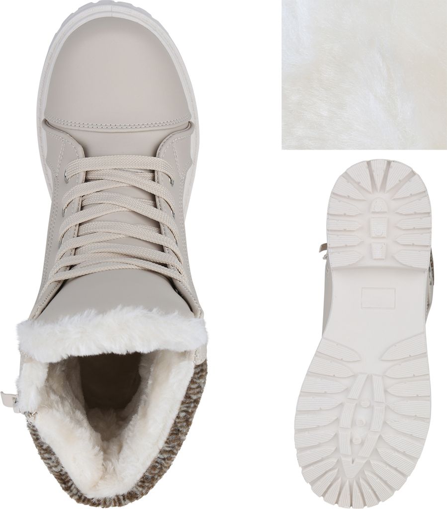 VAN HILL Damen Warm Gefütterte Worker Boots Bequeme Produktbild 3
