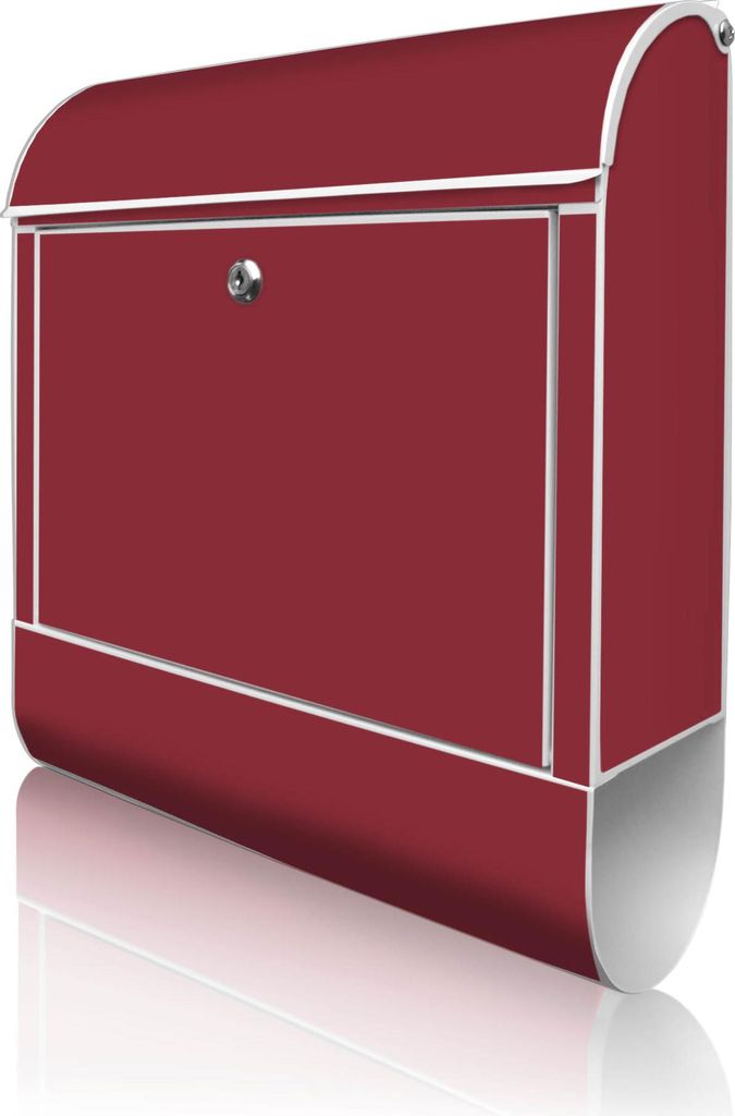 banjado Design Briefkasten Stahl weiß mit Zeitungsfach Produktbild 
