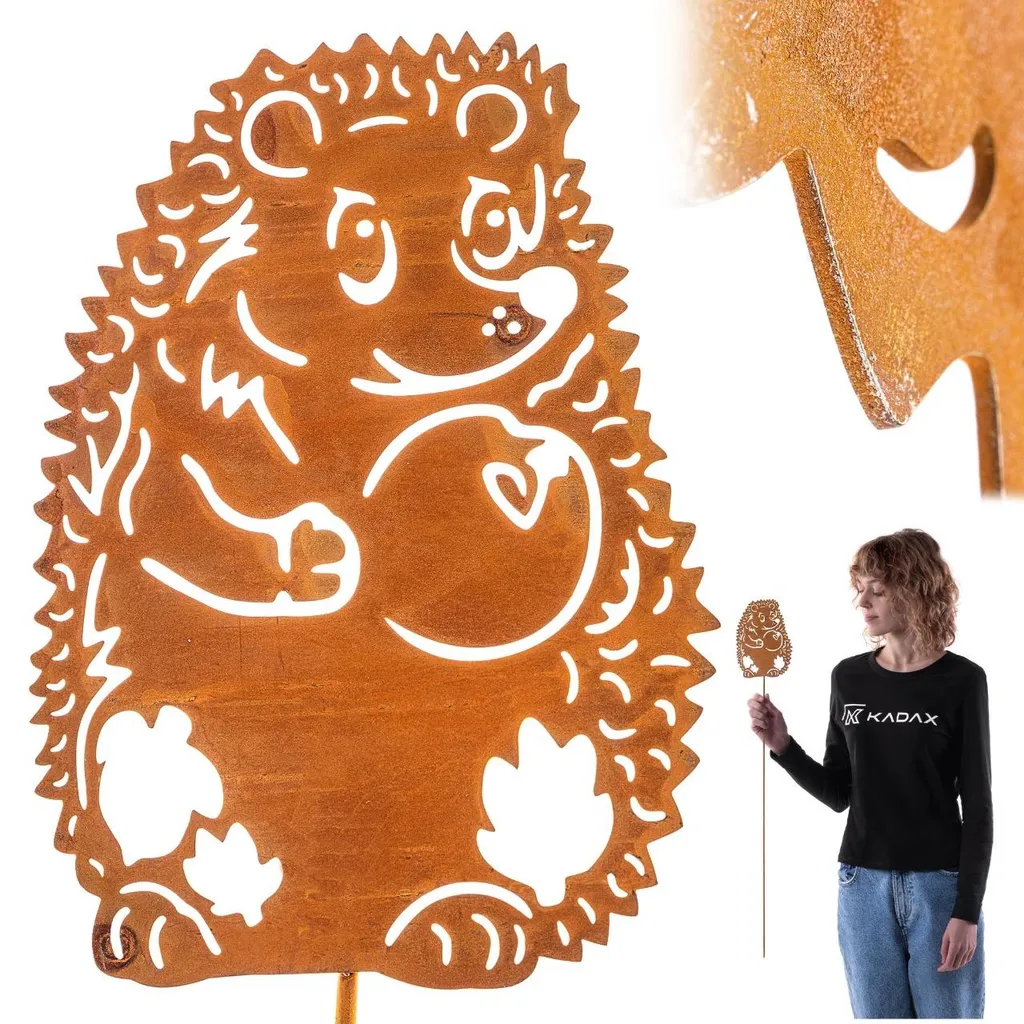 Piquet Hérisson en Acier Corten Durable 13x79 cm Résistant Intempéries