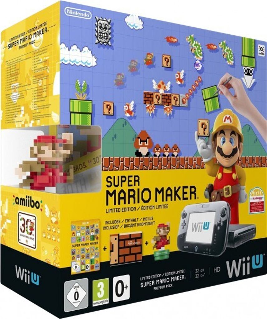Nintendo Wii U 32 GB Black Limited Edition Super Mario Produktbild 