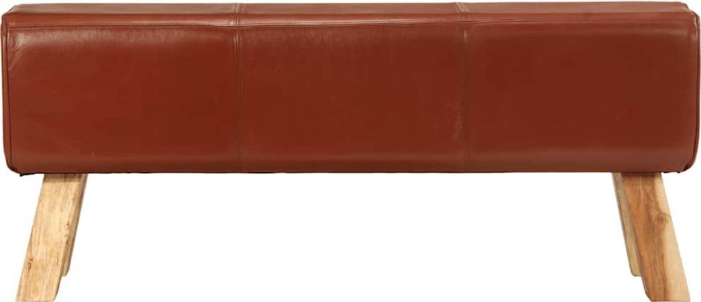 vidaXL Sitzbank Turnbock Braun 110 cm Echtleder und Produktbild 