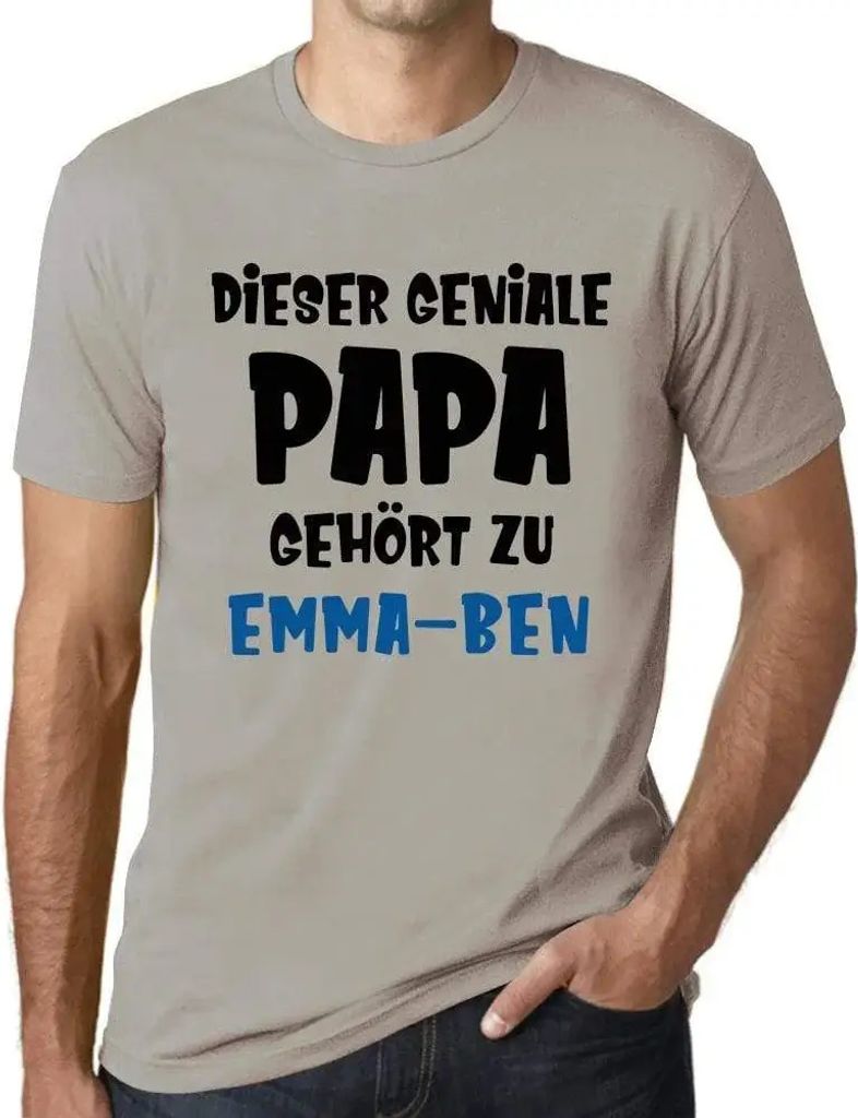 Herren Grafik T-Shirt Dieser Geniale Papa Gehort Zu Öko-Verantwortlich Vintage Jahrgang Kurzarm Lustige Druck Geburtstag Geschenk Mann