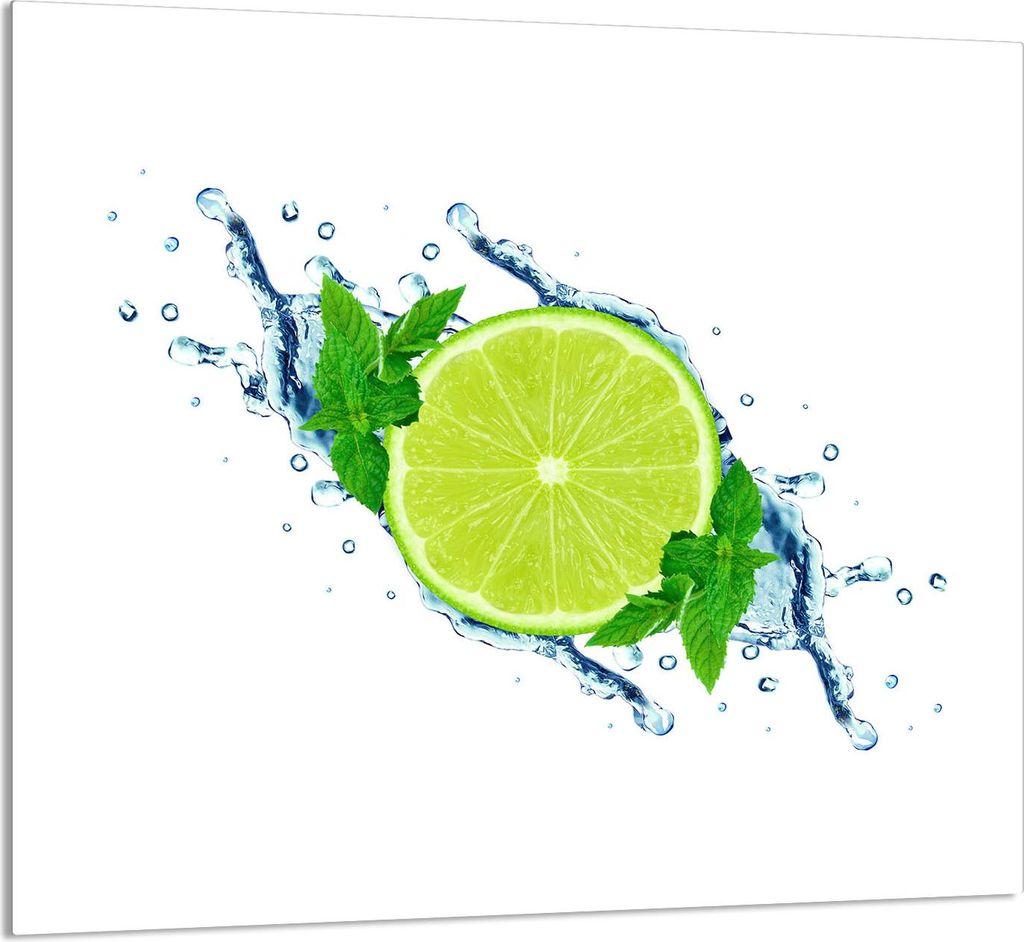 GLASPLATTE FÜR KÜCHE 65x60 Limette