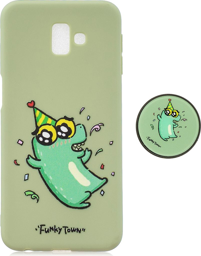 Für Samsung J6 PLUS Non-Slip TPU Stoßdämpfer Case Shockproof Schutzhülle mit verstellbarer Halterung 2