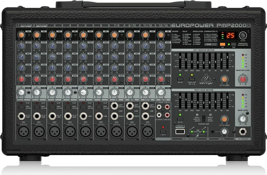 Console de Mixage Amplifiée Behringer PMP2000D 14 Canaux Sonorisation Live