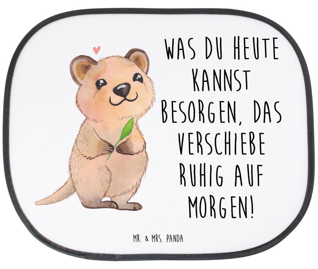 Mr. & Mrs. Panda pkw sonnenschutz Quokka Happy - Weiß - Geschenk, Fenster Auto, Seitenscheibe, Hitzeschutz, Lustiger Spruch, Dinge Erledigen, Vers...