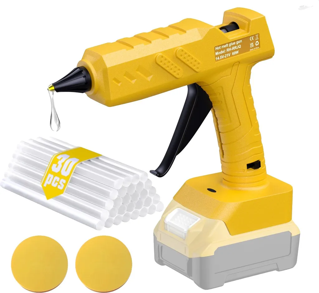 Pistolet à colle sans fil rechargeable pour bâtons de 11mm sans batterie