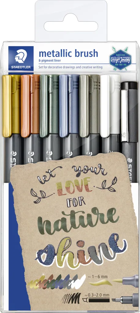 Set de 7 Feutres Pinceaux Métalliques pour Dessin et Calligraphie