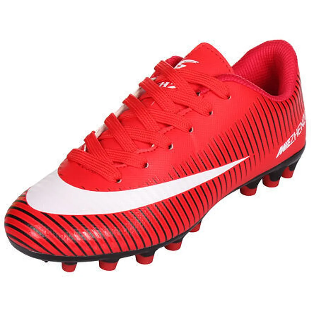 Chaussures de foot Zhenzu homme crampons moulés rouges ultra légers 43