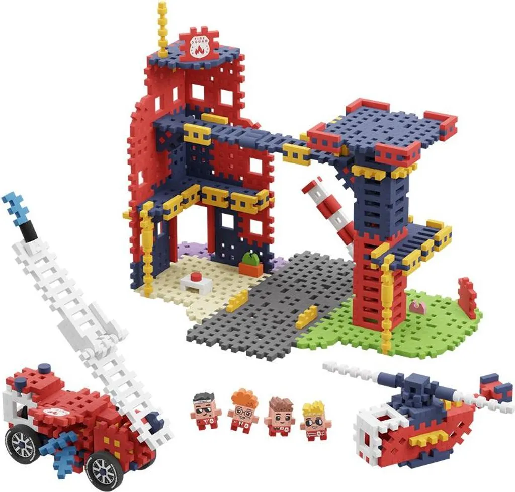 Jeu de Construction Caserne de Pompiers en Mini Waffle Souples 280 pcs - 11