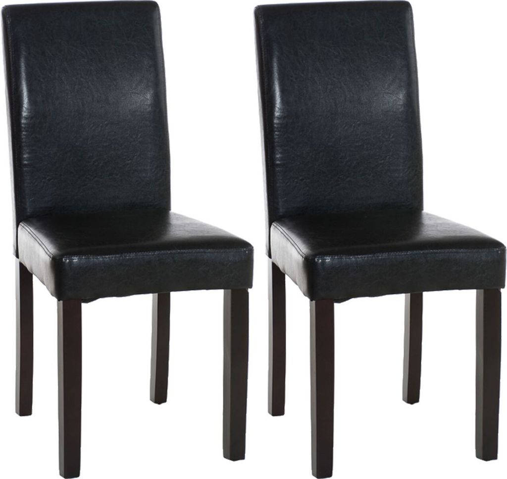 2er Set Esszimmerstuhl Ina dunkelbraun schwarz