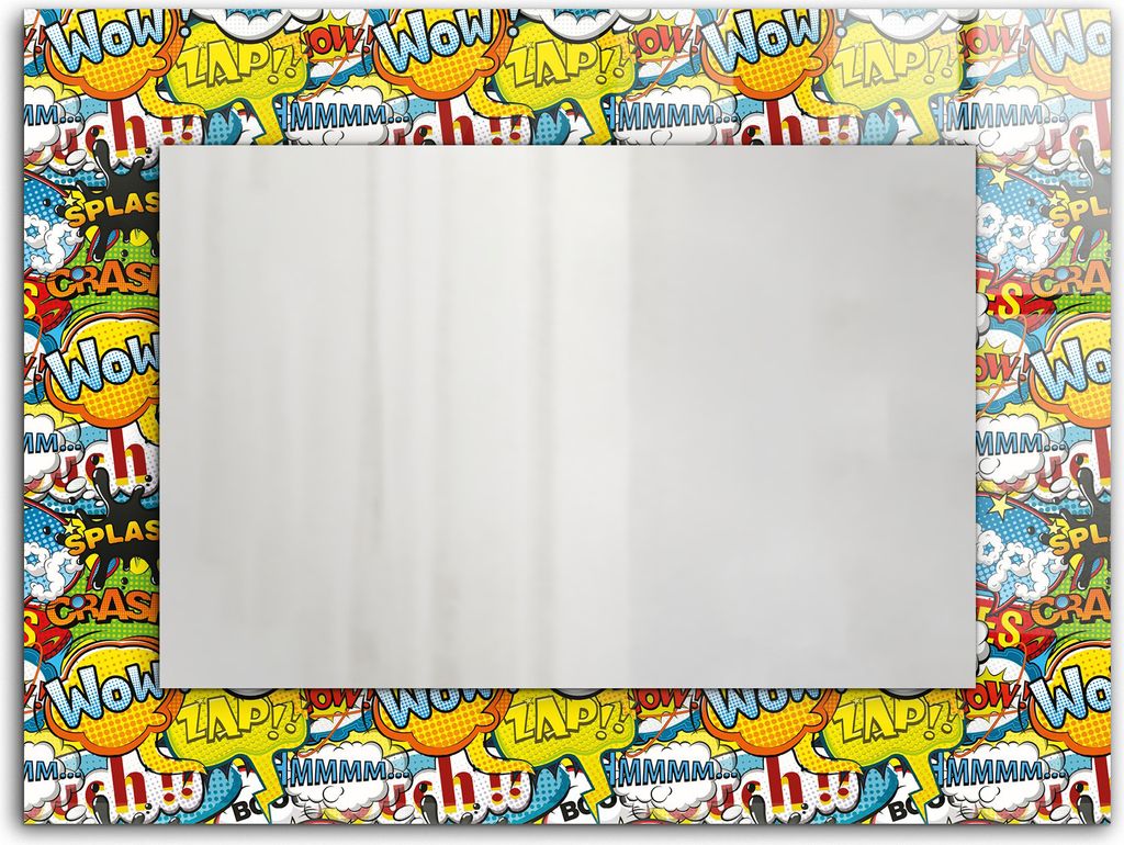 Bunte Cartoon-Ballons – Rechteckiger Spiegel mit Druck 80x60 cm – Modern - Dekorativ für die Wand