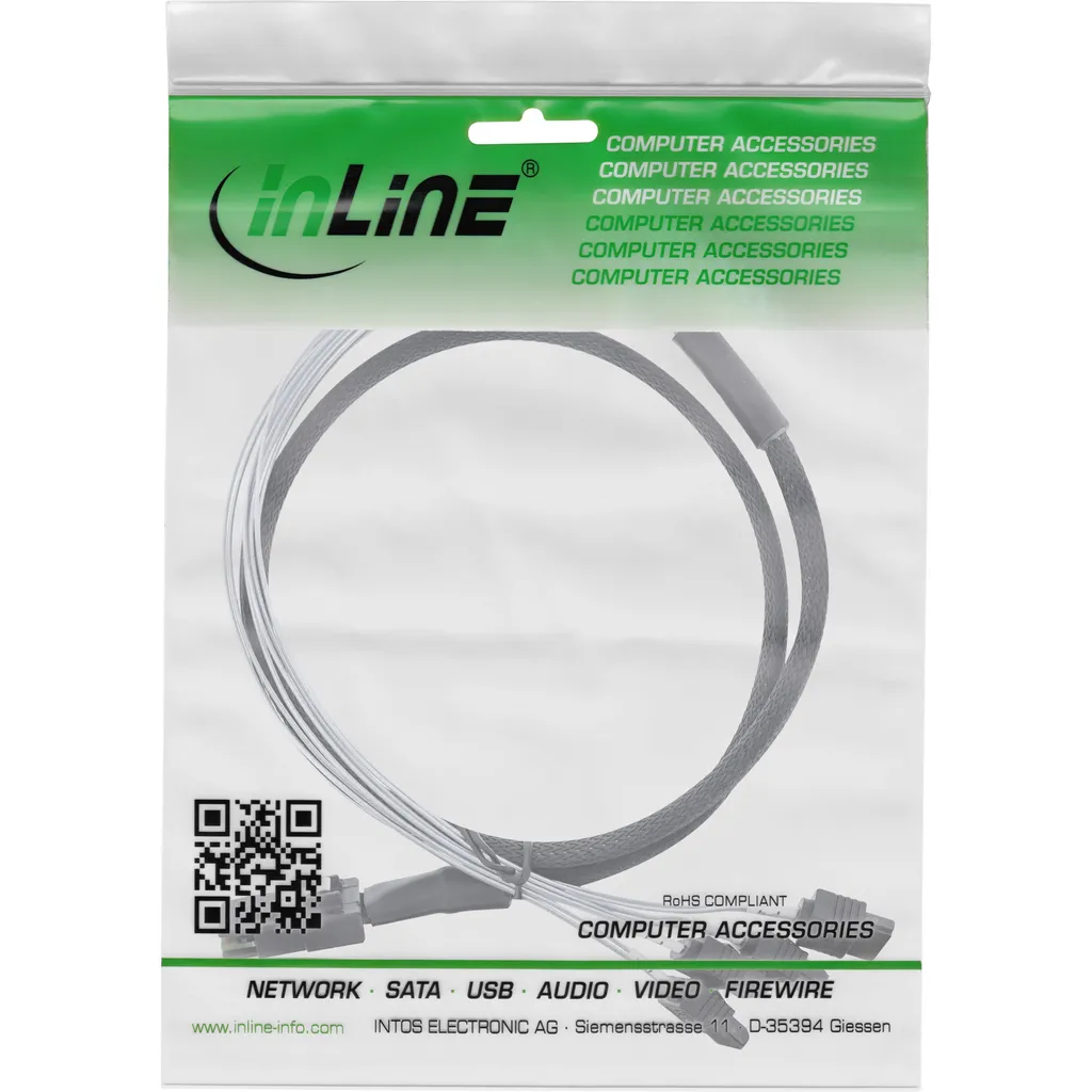 Cavo Mini-SAS SFF-8087 a 4 SATA InLine 27620B - 100cm Reverse - 3