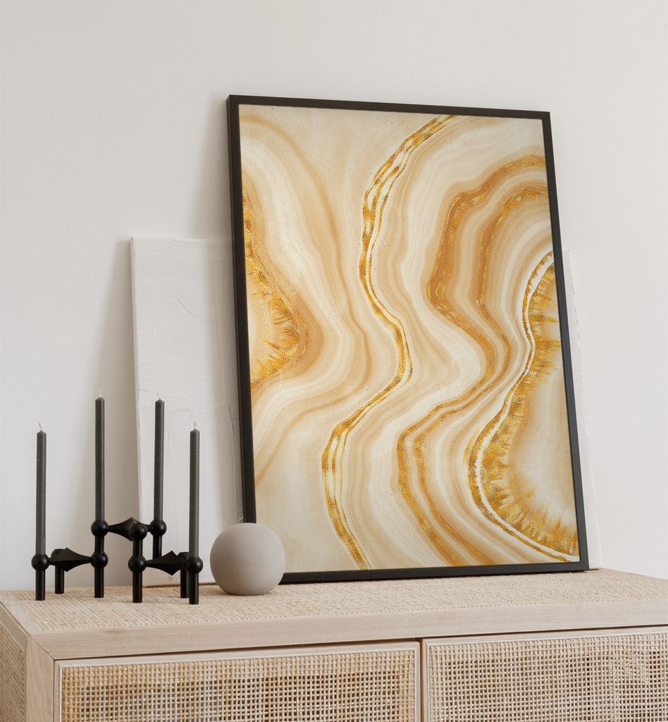 Poster farbige Wellen, groesse_poster:21x30 cm, groesse_rahmen:weiß 21x30 cm