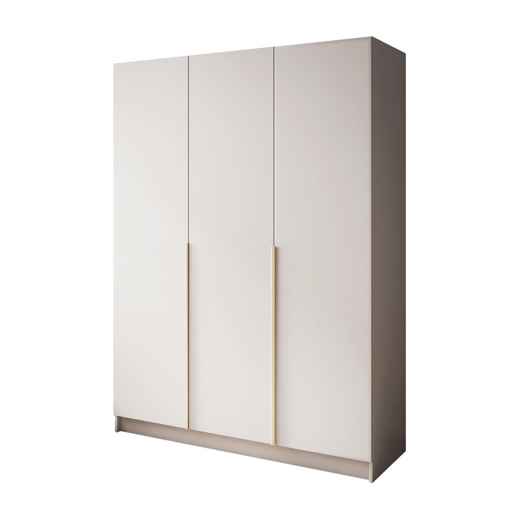 Kleiderschrank SAVAGE, 3-türig, Kaschmir, 150x200x56 cm, mit Kleiderstange und Regalfächern