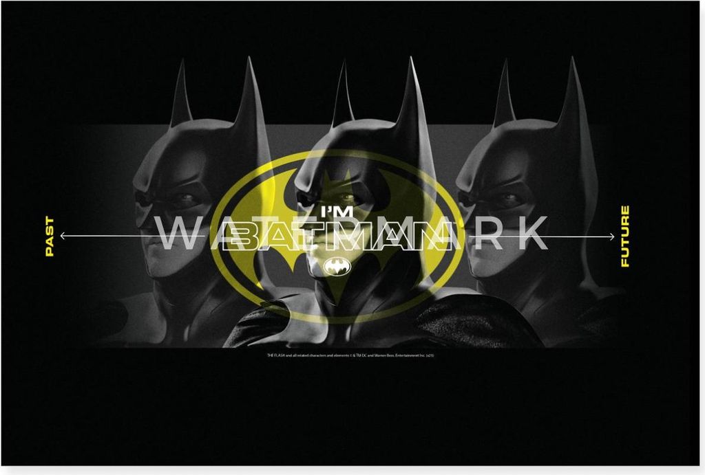 Spreadshirt The Flash I'm Batman Klassisches Logo Poster 60x40 cm, One size, Weiß