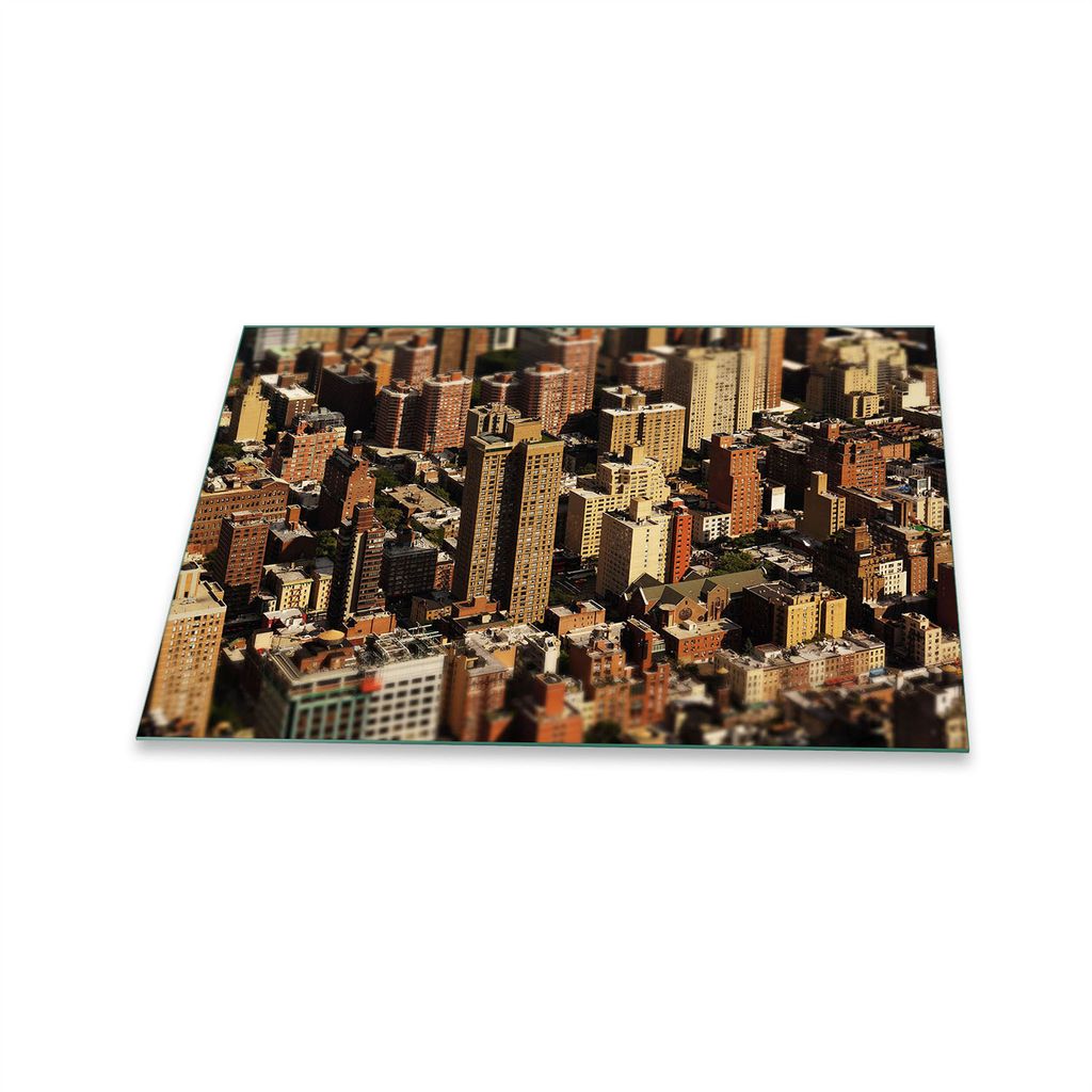 Herdabdeckplatte Glaskeramik 1 Teilig 80x52 Stadt Braun Abdeckung Glas Spritzschutz