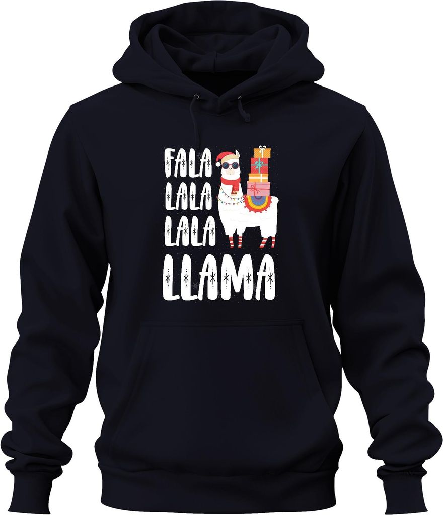 Fala Lala Lala Llama - Weihnachten Weihnachtsgeschenk Christmas Uni Hoodie Kapuzenpullover, Navy, XXL