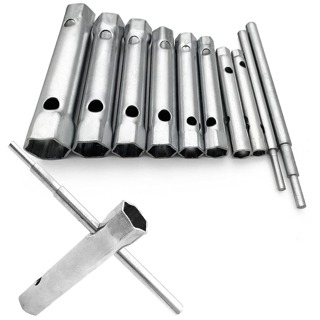 Steckschlüssel, Rohrsteckschlüsselsatz 10 Stück, Zündkerzenschlüssel, Steckschlüssel Set, 6 -22 mm, Für den Einbau und die Reparatur von Fal...