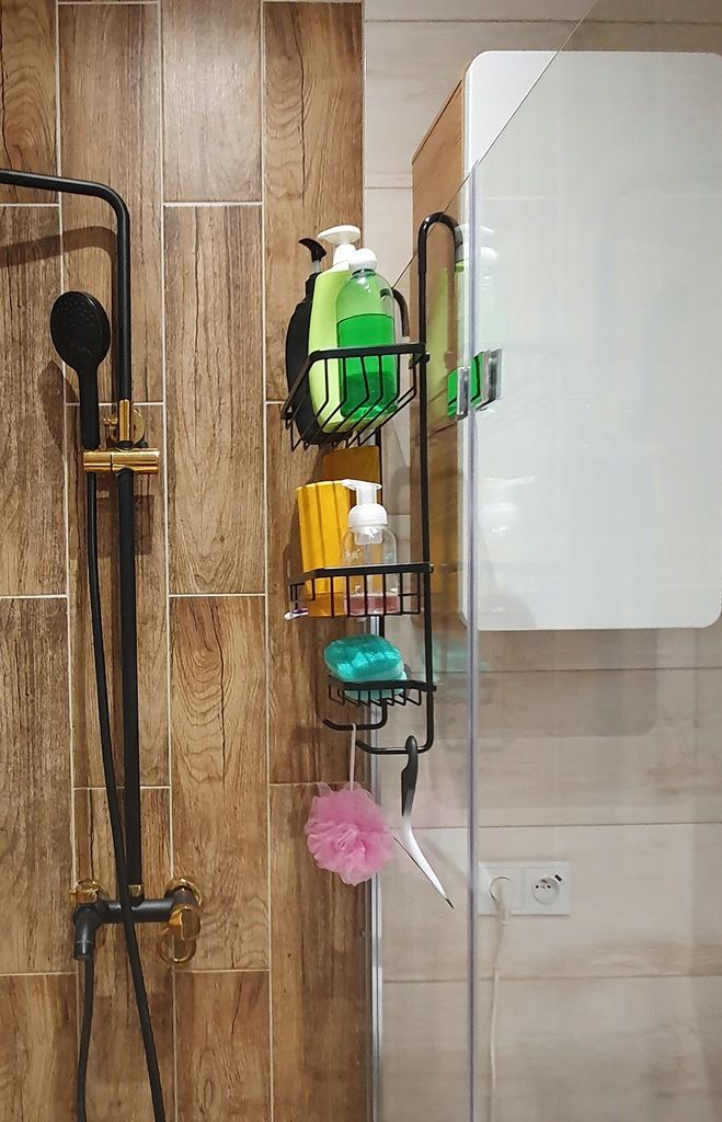 Závěsná polička do sprchy, černá Obrázek produktu 12