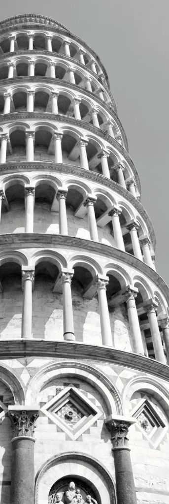 Pisa Kunstdruck Bild - Der Schiefe Turm S/W (158 x 53 cm)