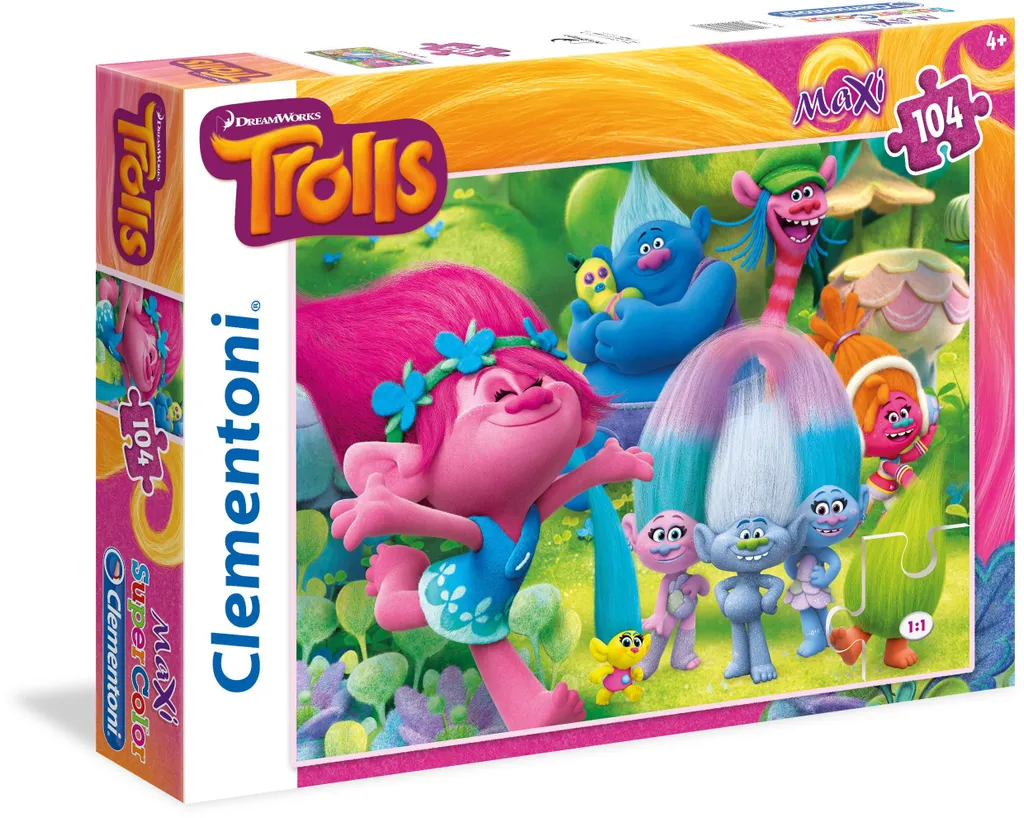 Clementoni Puzzle de sol Trolls - Activité ludique 104 pièces XXL enfant